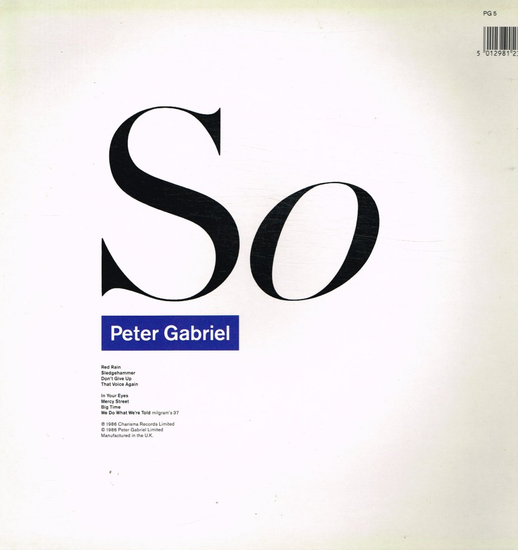 Peter Gabriel - So - Lp