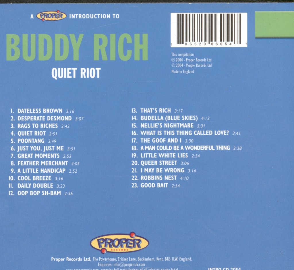 Buddy Rich - Quiet Riot - Cd