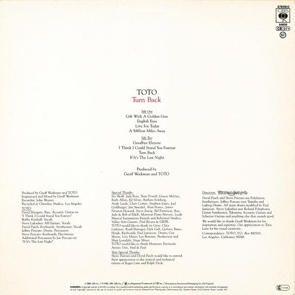 Toto - Turn Back - Lp