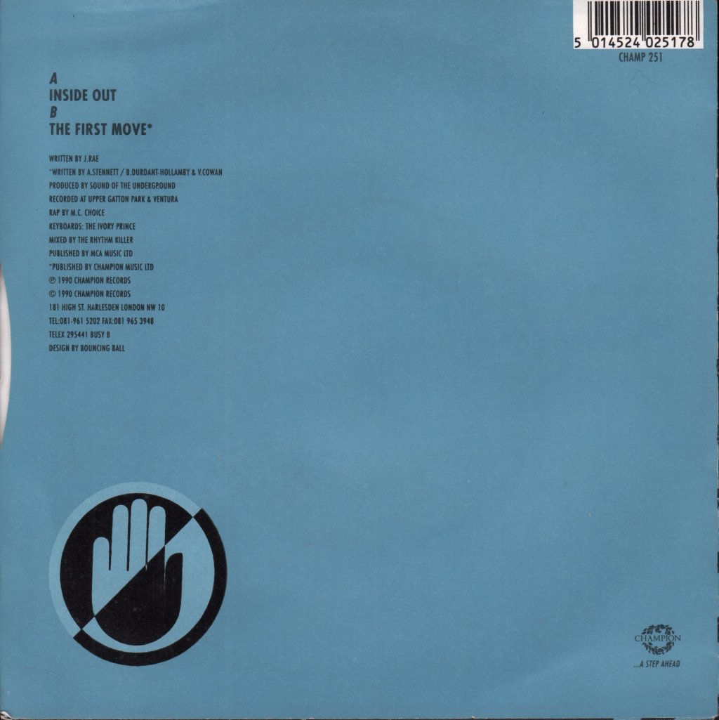 Sound Of The Underground featuring vinnette - Inside Out - 7 Inch