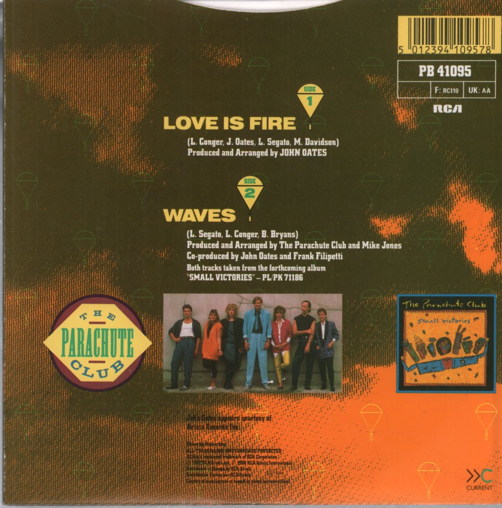 Parachute Club - Love Is Fire - 7 Inch