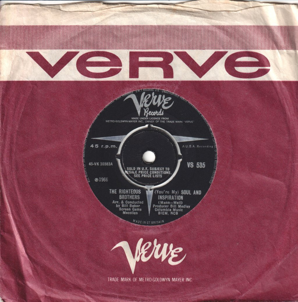 Righteous Brothers - Soul And Inspiration - 7 Inch