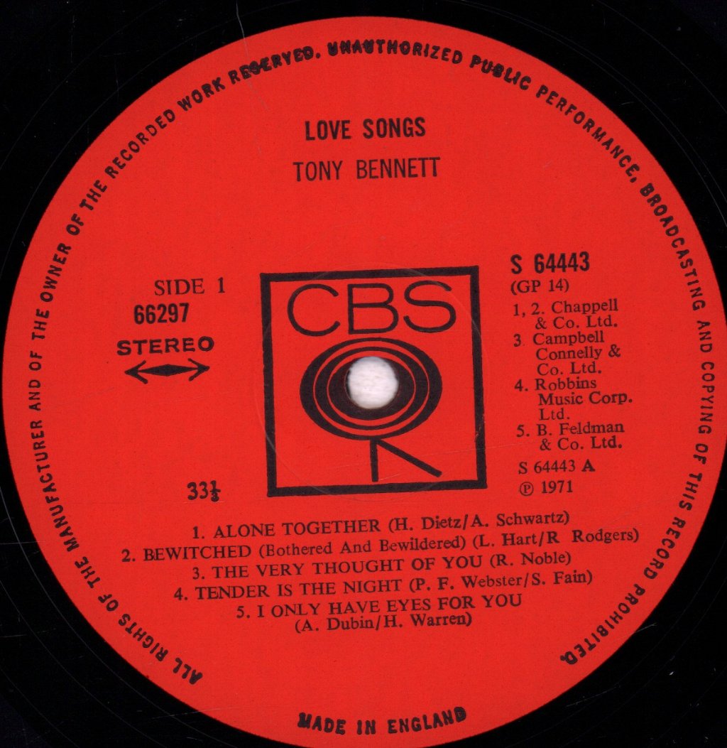 Tony Bennett - Love Songs - Double Lp