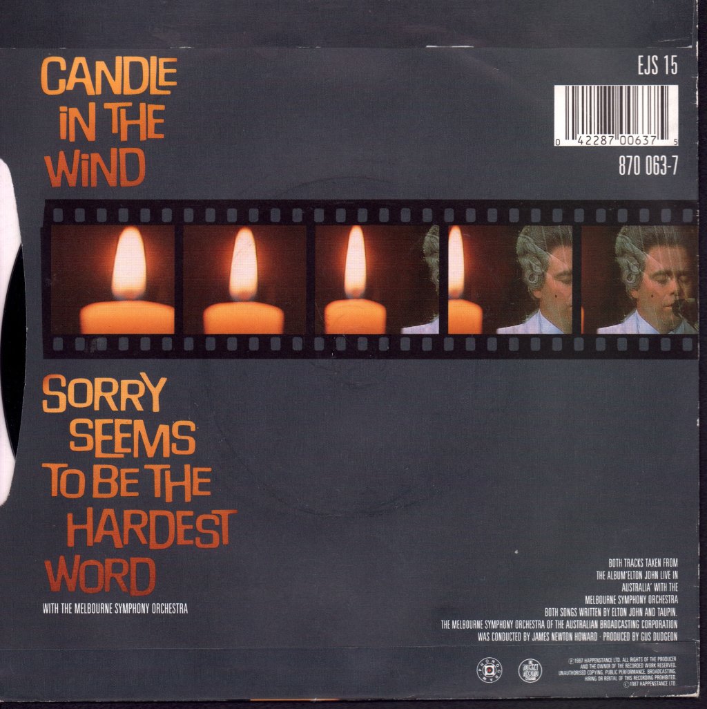 Elton John - Candle In The Wind - 7 Inch