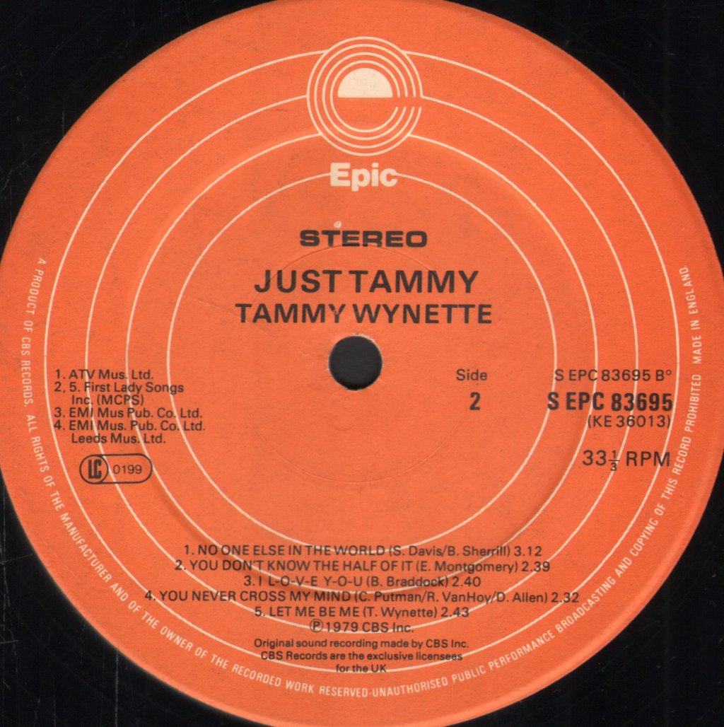 Tammy Wynette - Just Tammy - Lp