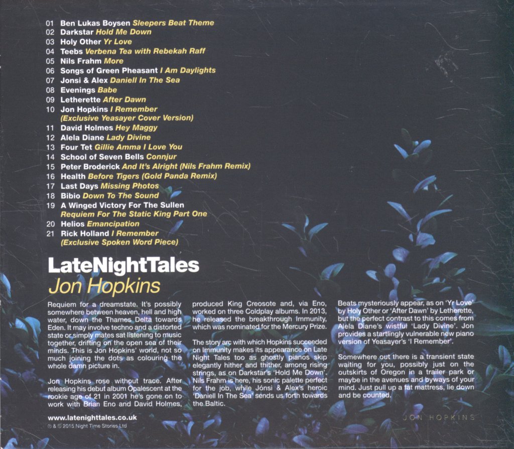 Various Artists - Jon Hopkins - LateNightTales - Cd