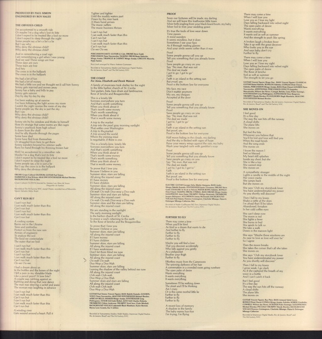 Paul Simon - Rhythm Of The Saints - Lp