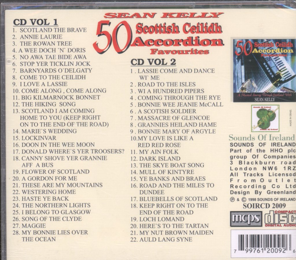 Sean Kelly - 50 Scottish Accordion Favourites - Cd
