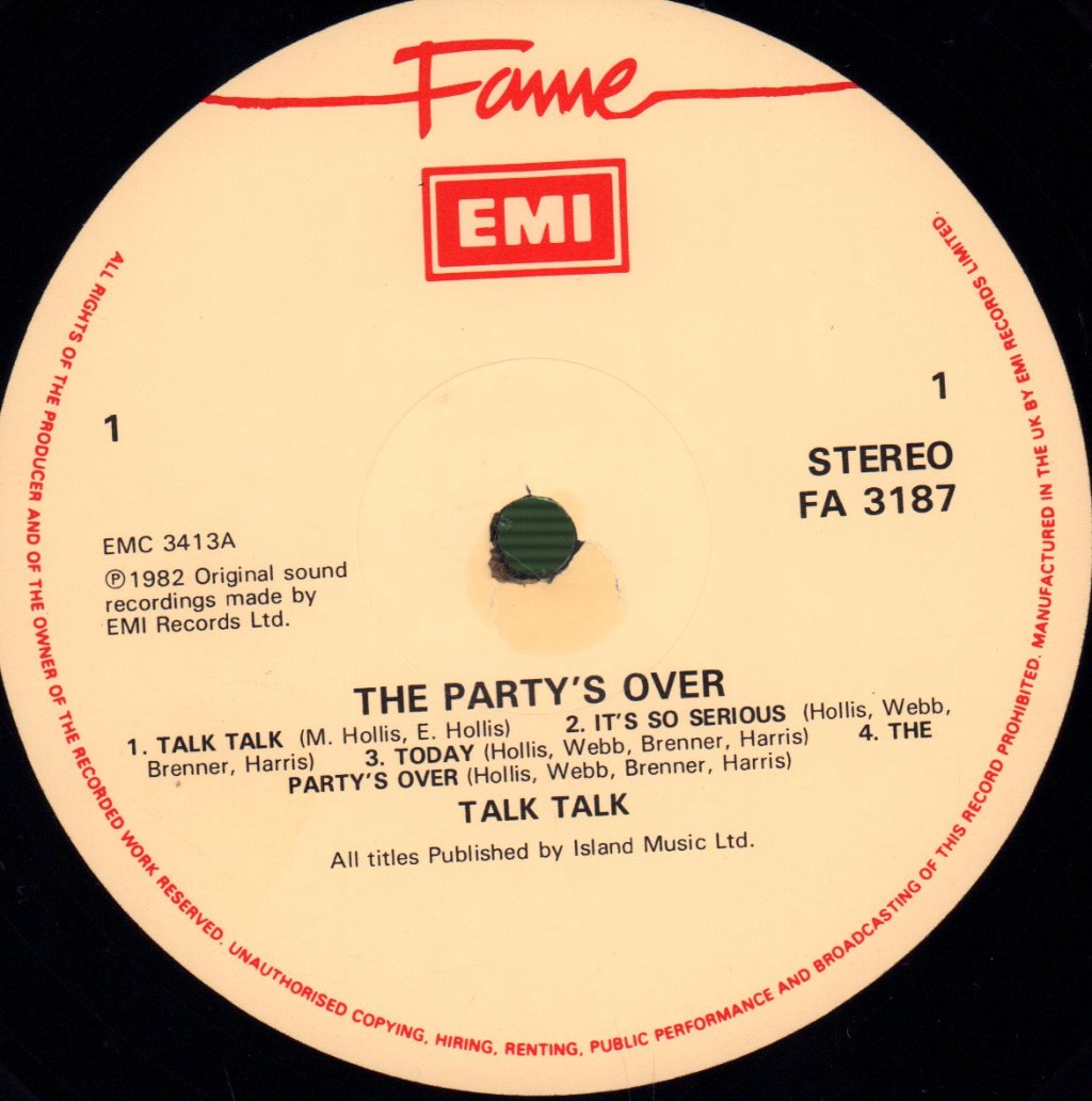 Talk Talk - Party's Over - Lp