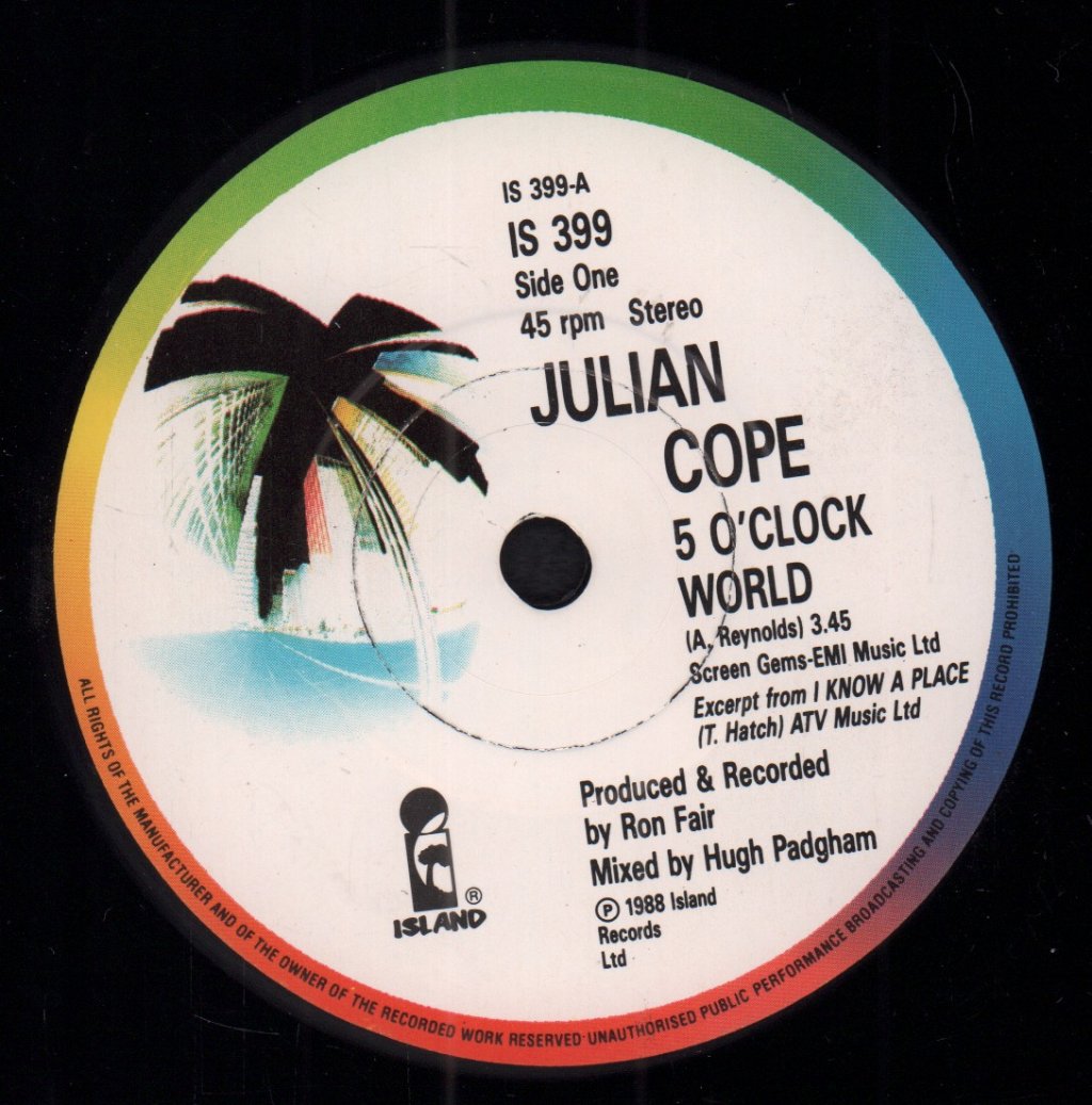 Julian Cope - 5 O'clock World - 7 Inch