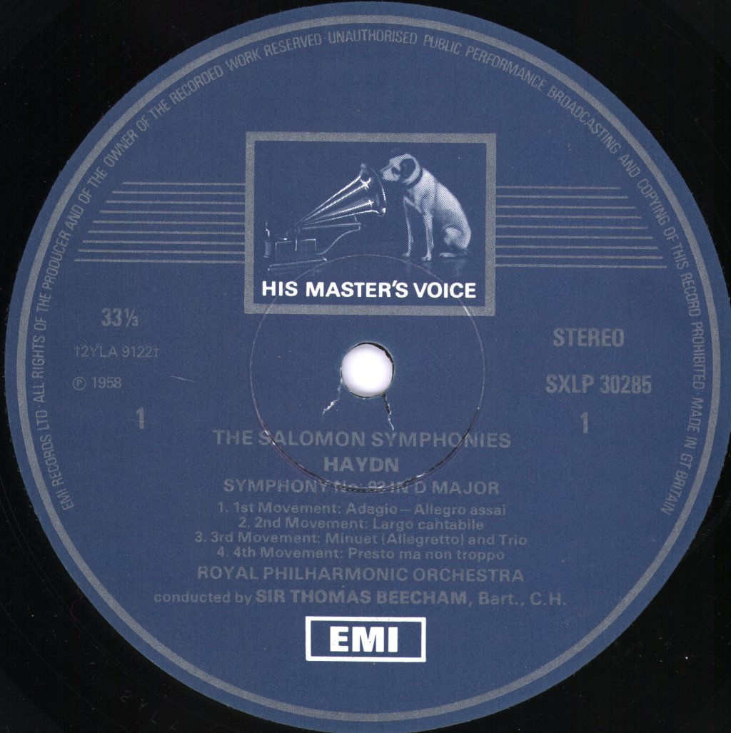 Sir Thomas Beecham / Royal Philharmonic Orchestra - Haydn - Symphonies No. 93 In D Major / No. 94 In G Major ("Surprise") - Lp