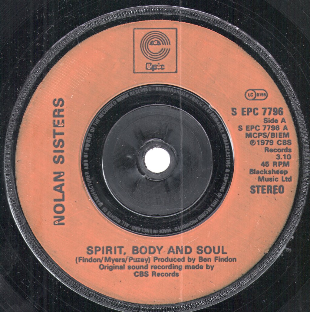 Nolans - Spirit, Body And Soul - 7 Inch