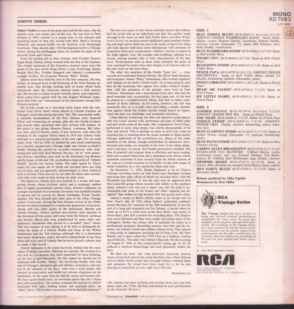 Johnny Dodds - Johnny Dodds - Lp