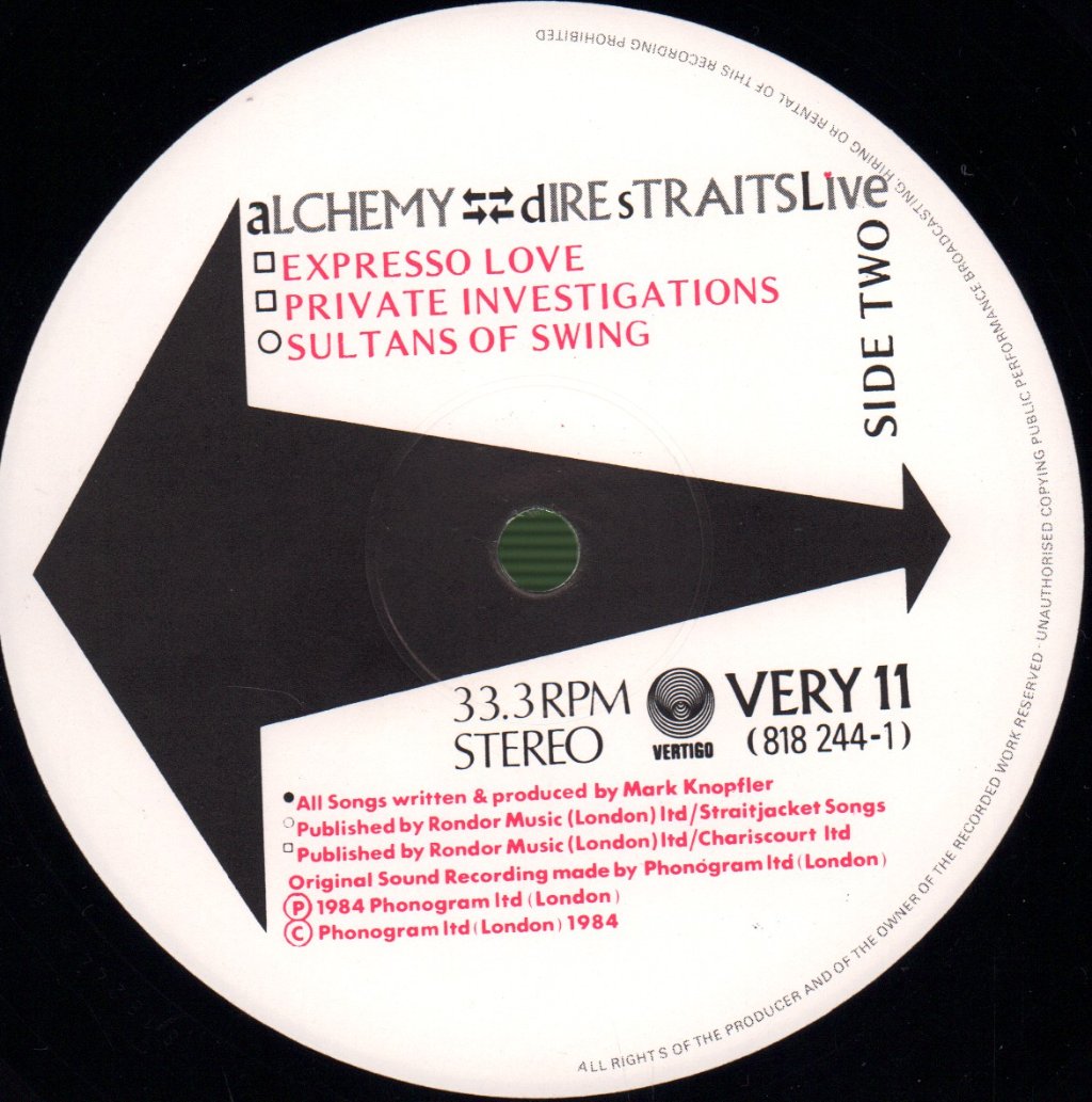 Dire Straits - Alchemy - Double Lp