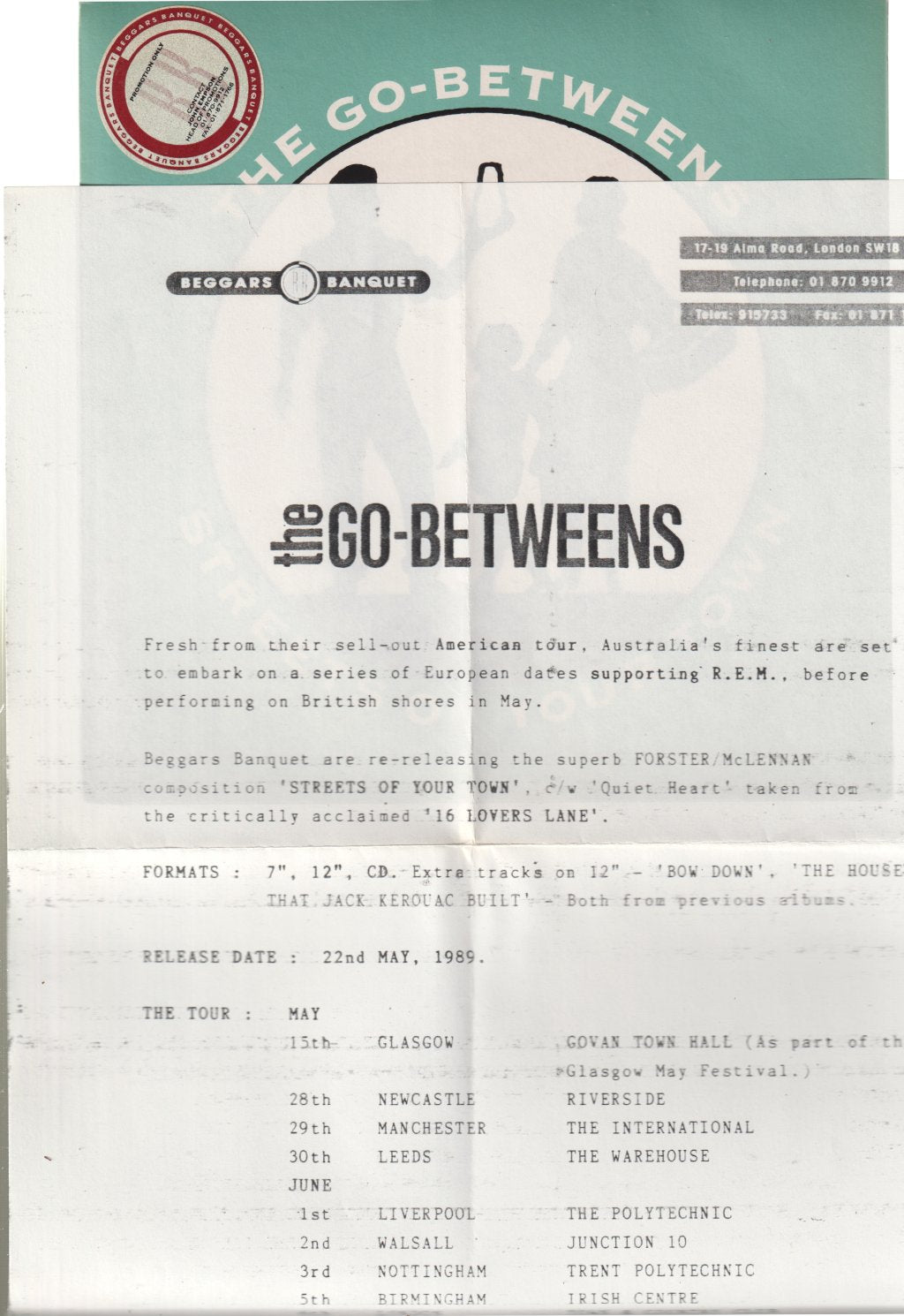 Go-Betweens - Streets Of Your Town - 7 Inch