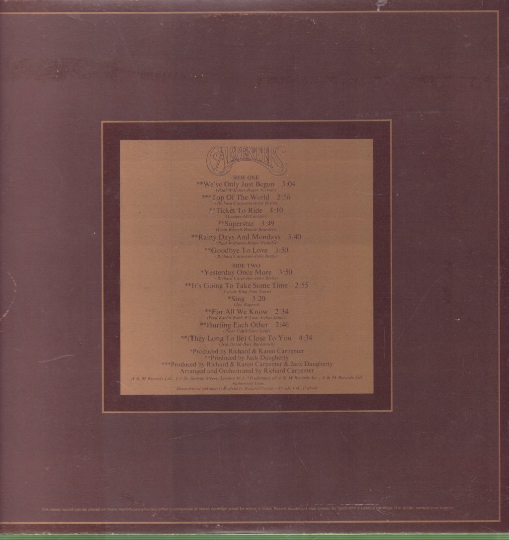 Carpenters - Singles 1969-1973 - Lp