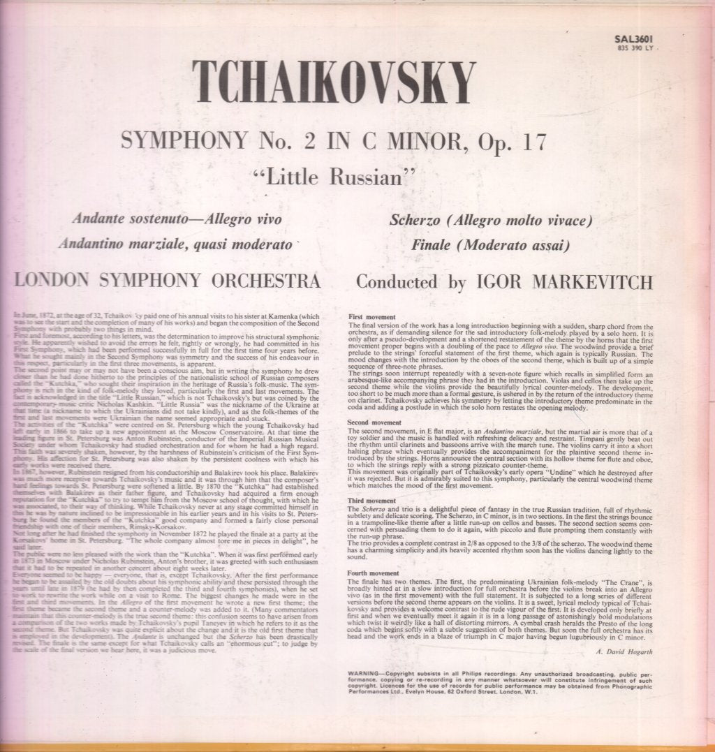 London Symphony Orchestra - Tchaikosky Symphony No. 2 - Lp