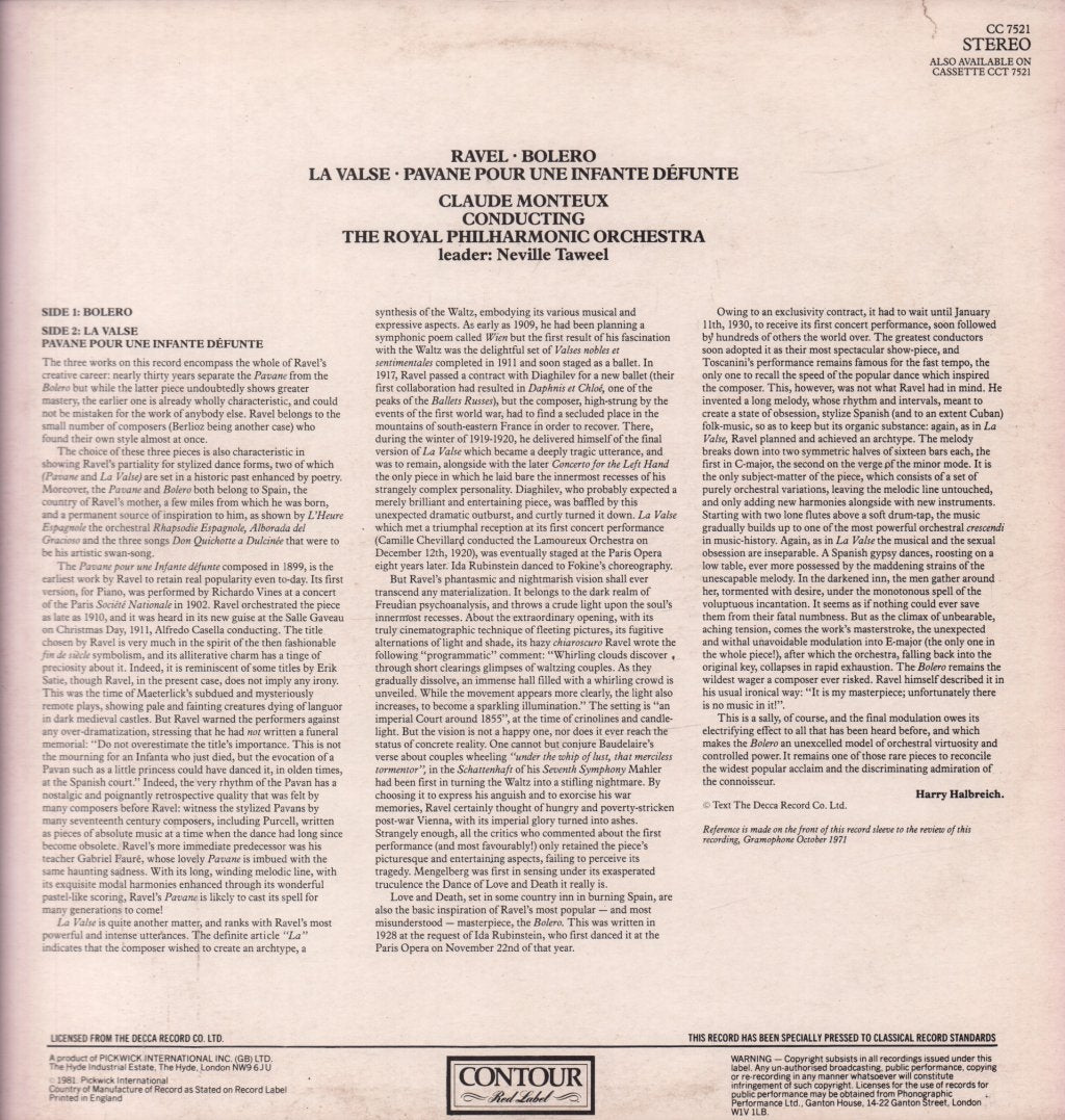 Royal Philharmonic Orchestra - ravel Bolero - Lp