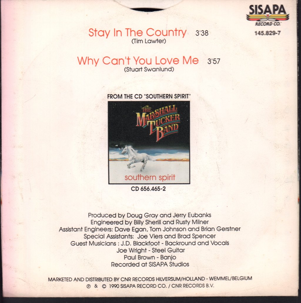 Marshall Tucker Band - Stay In The Country - 7 Inch