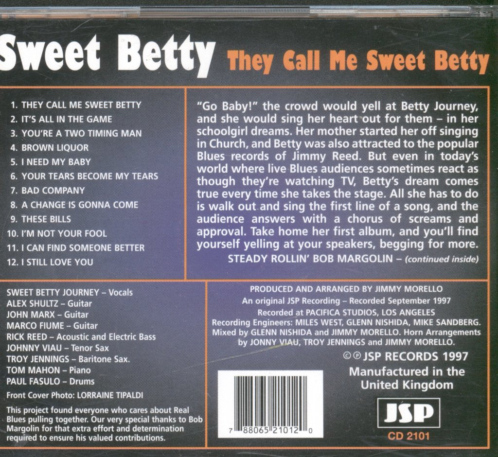 Sweet Betty - They Call Me Sweet Betty - Cd