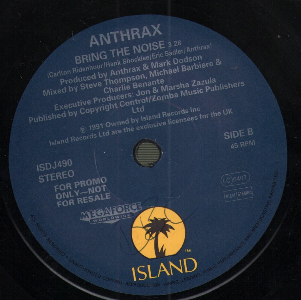 Anthrax - Bring The Noise - 7 Inch