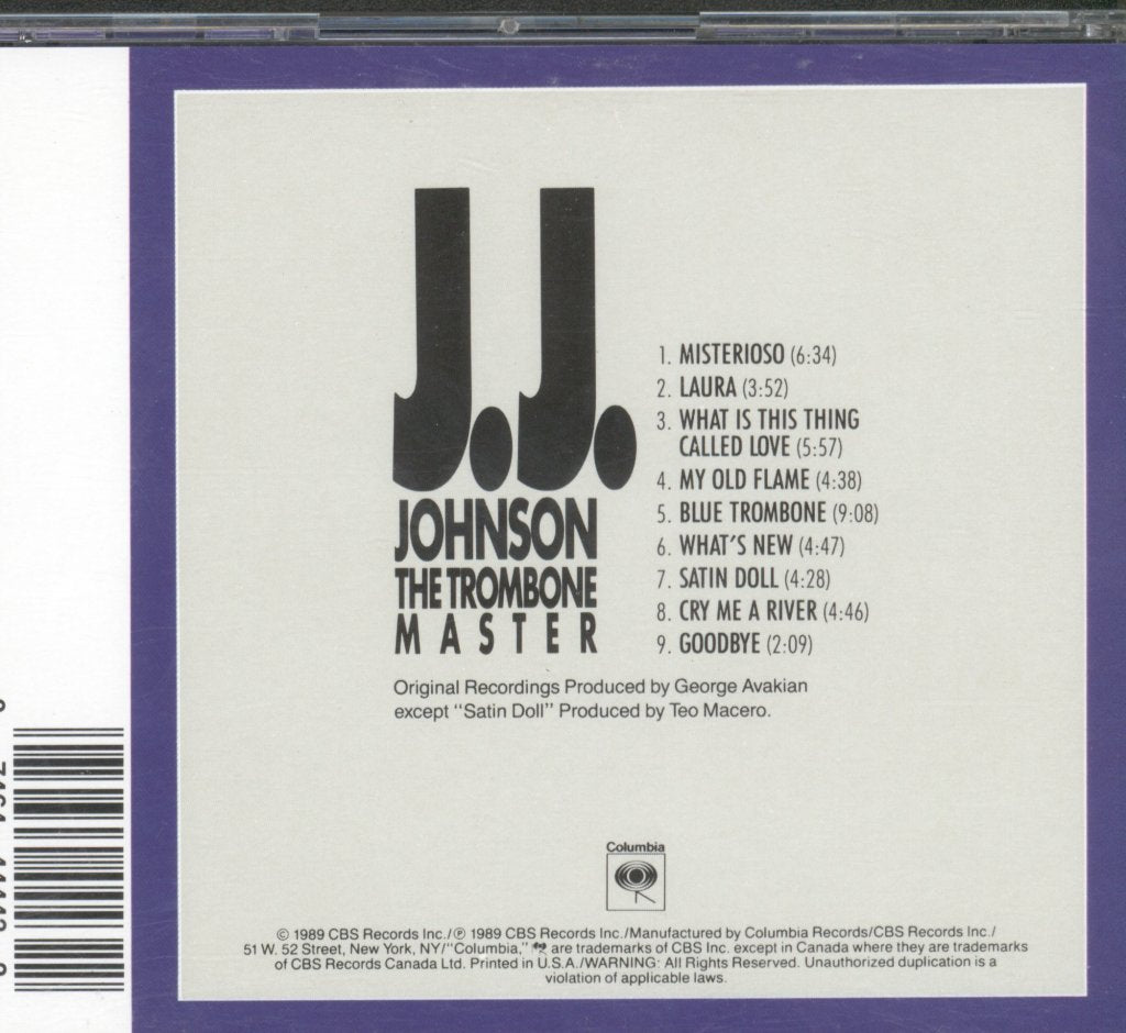 J.j. Johnson - Trombone Master - Cd