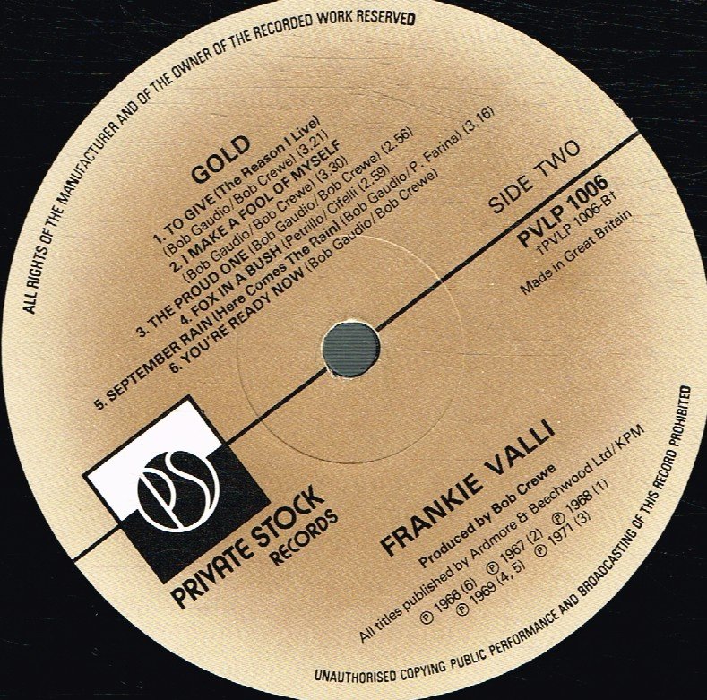 Frankie Valli - Gold - Lp