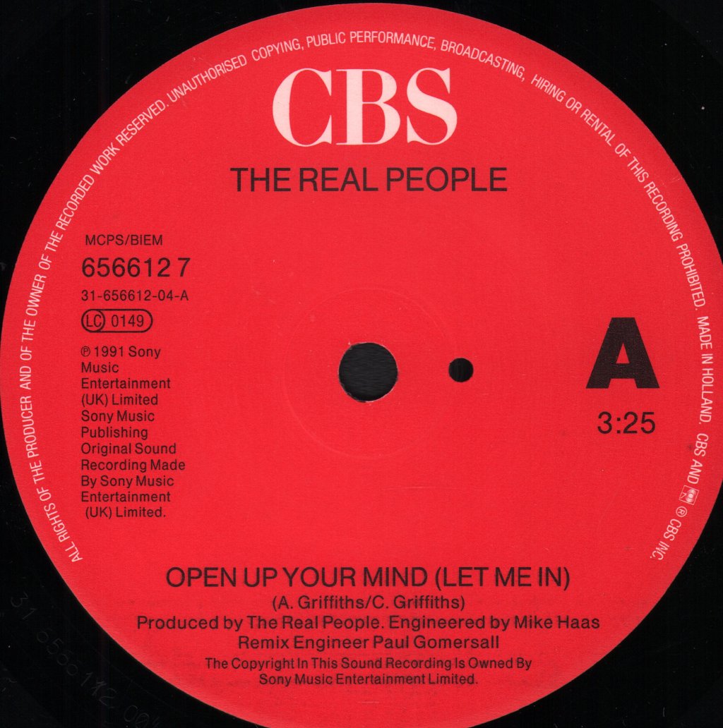 Real People (Indie) - Open Up Your Mind - 7 Inch