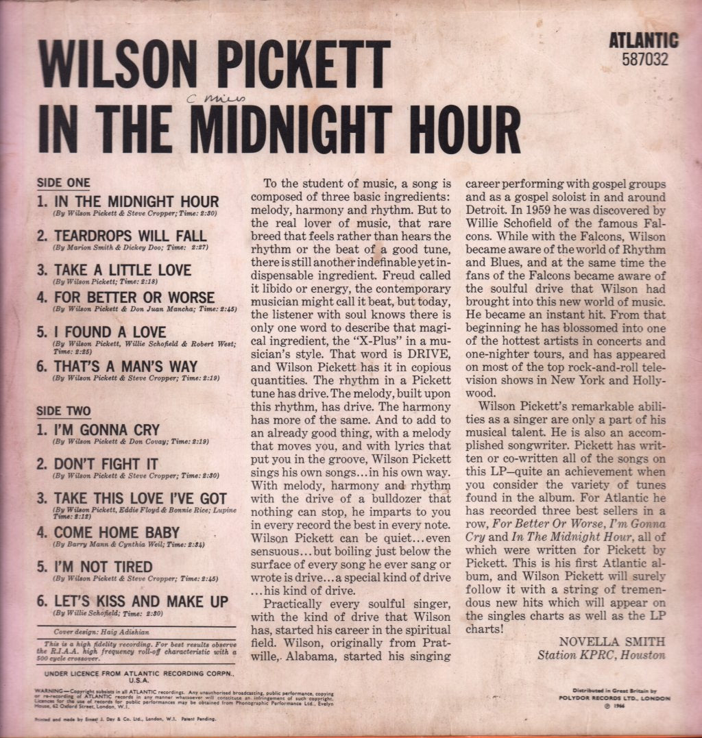 Wilson Pickett - In The Midnight Hour - Lp