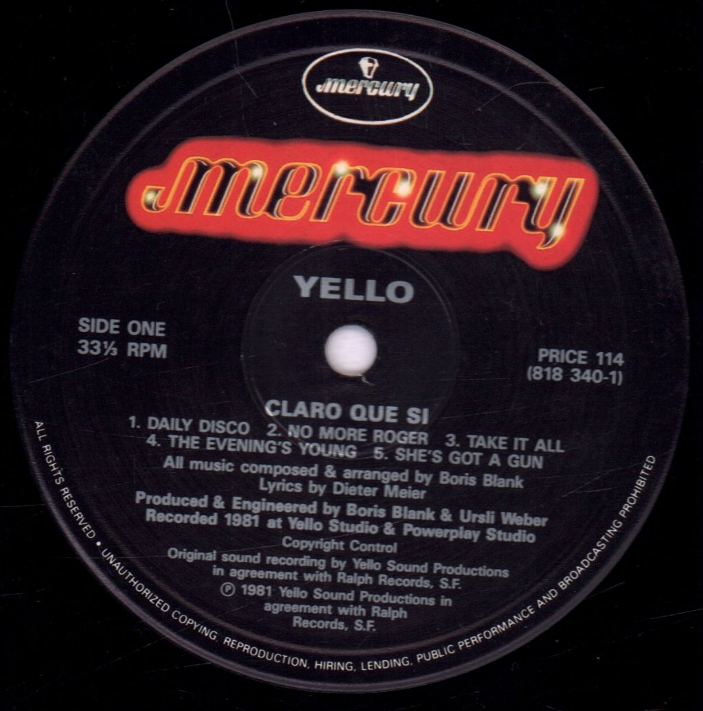 Yello - Claro Que Si - Lp