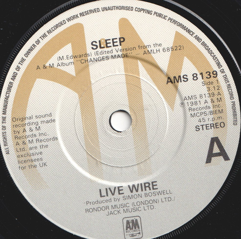 Live Wire - Sleep - 7 Inch