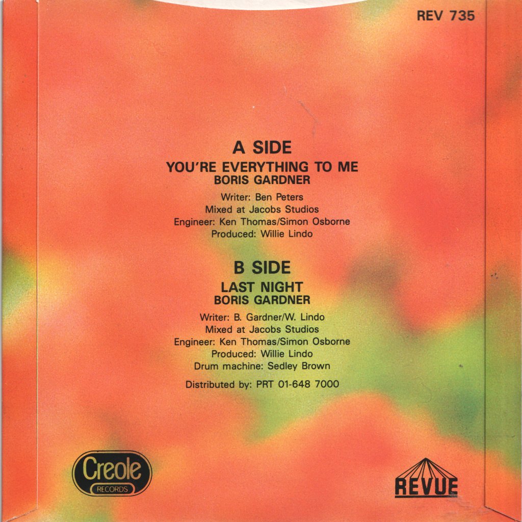 Boris Gardner - You're Everything To Me - 7 Inch