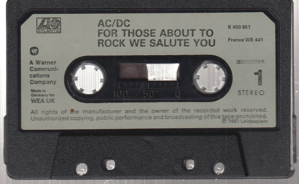 AC/DC - For Those About To Rock We Salute You - Cassette