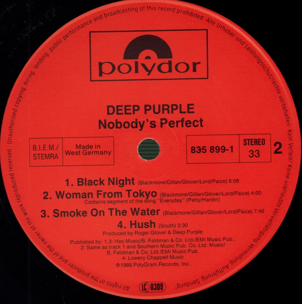 Deep Purple - Nobody's Perfect - Double Lp