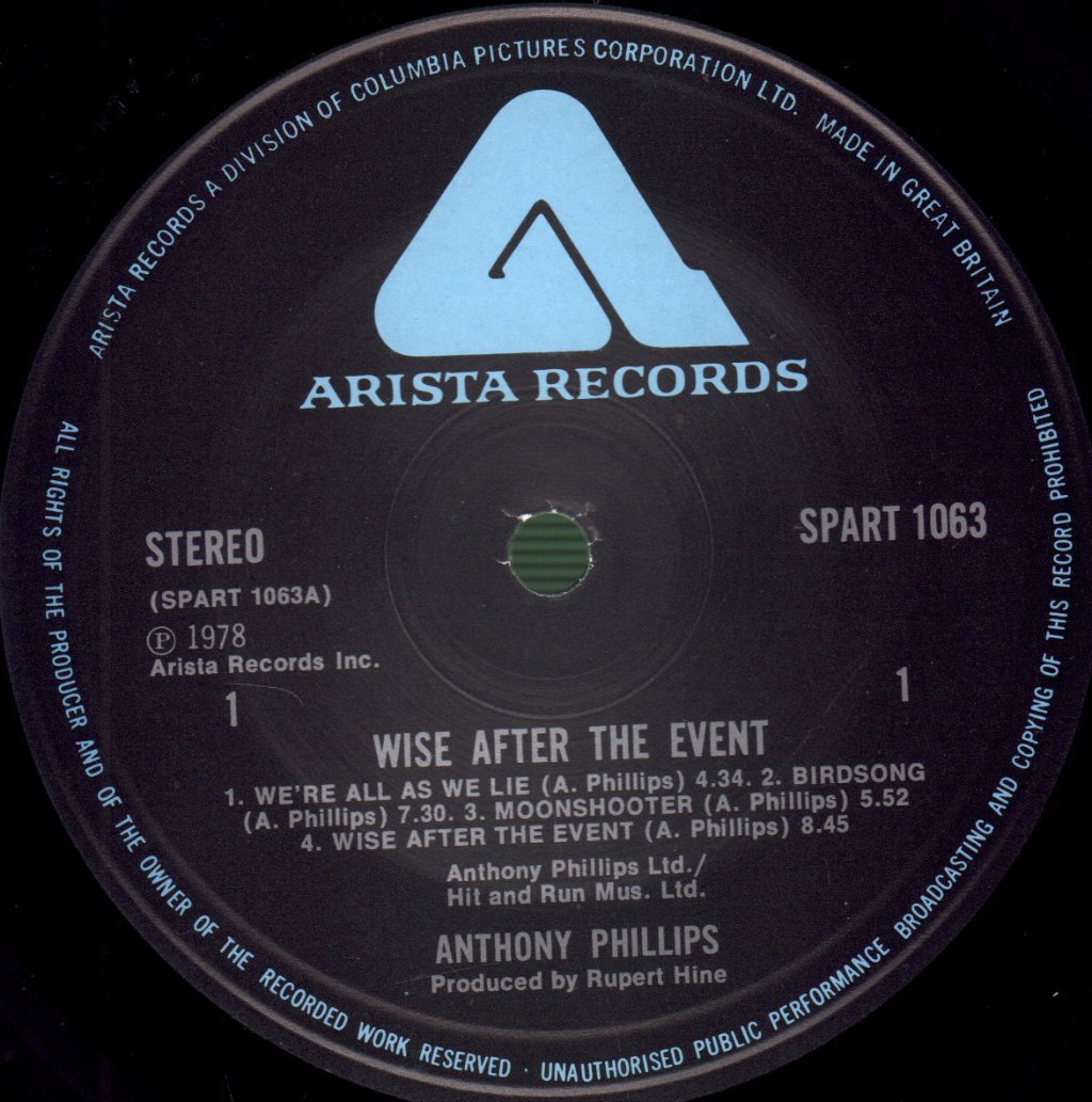 Anthony Phillips - Wise After The Event - Lp