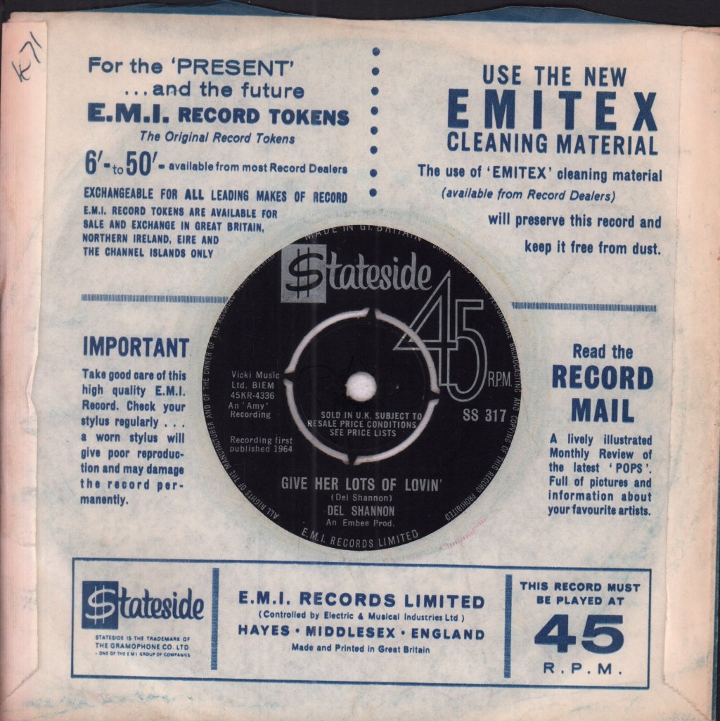 Del Shannon - Handy Man - 7 Inch