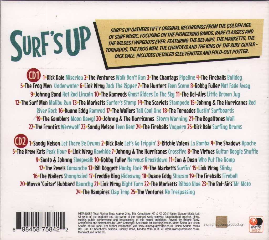 Various Artists - Surfs' Up: 50 Original Surfing Sounds - Double Cd