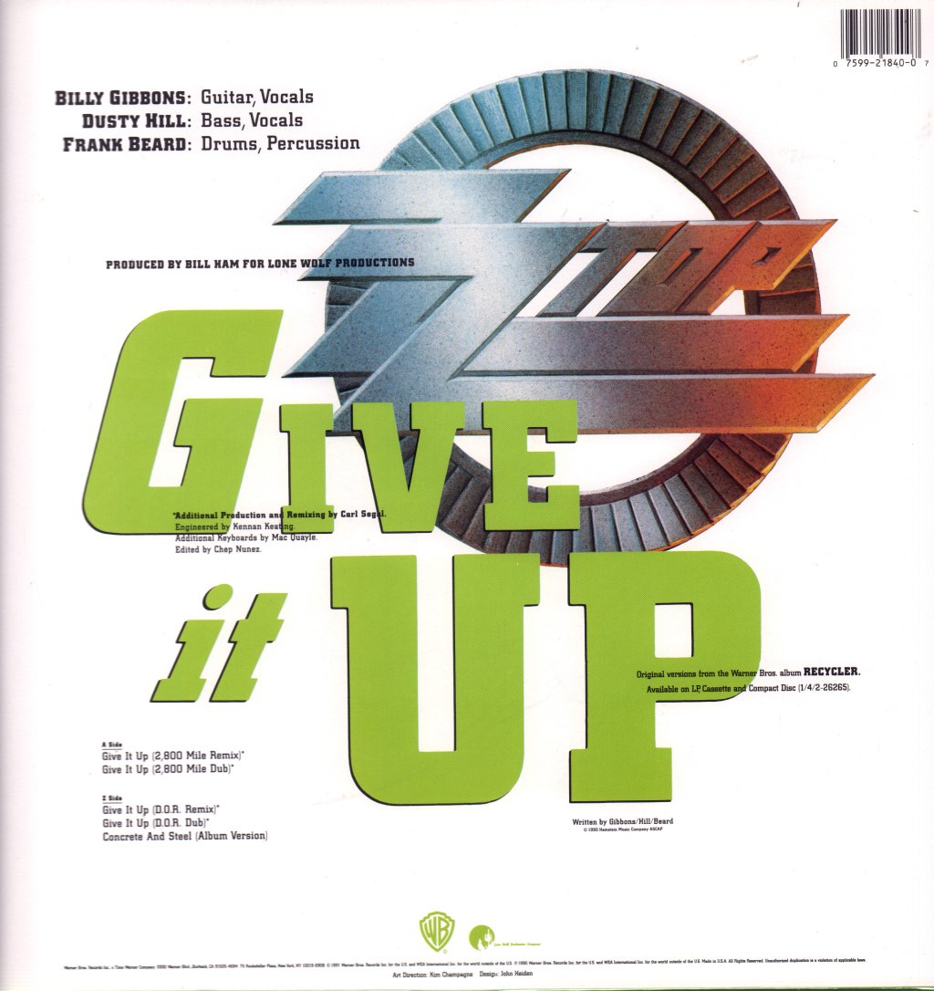 ZZ Top - Give It Up - 12 Inch