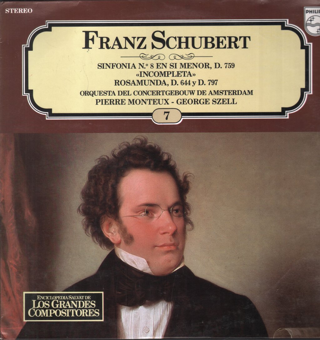 Pierre Monteux / George Szell / Orwuesta Del Concertgebouw De Amsterdam - Franz Schubert - Sinfonia No. 8 En Si Menor, D. 759 "Incompleta" / Rosamunda, D. 644 Y D. 797 - Lp