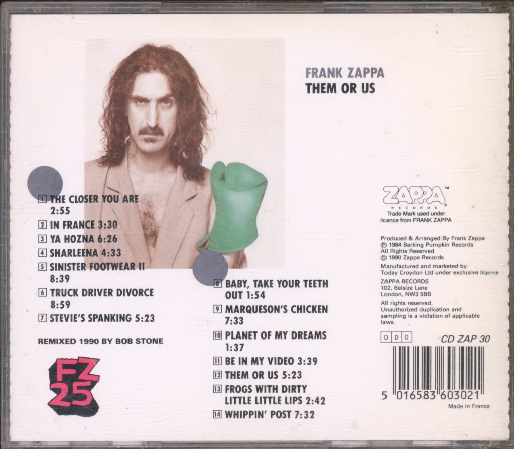 Frank Zappa - Them Or Us - Cd