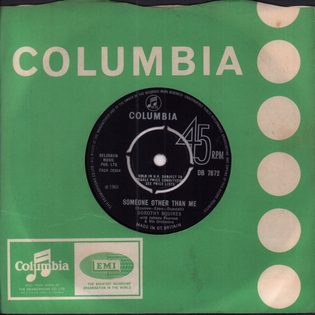 Dorothy Squires - Someone Other Than Me - 7 Inch