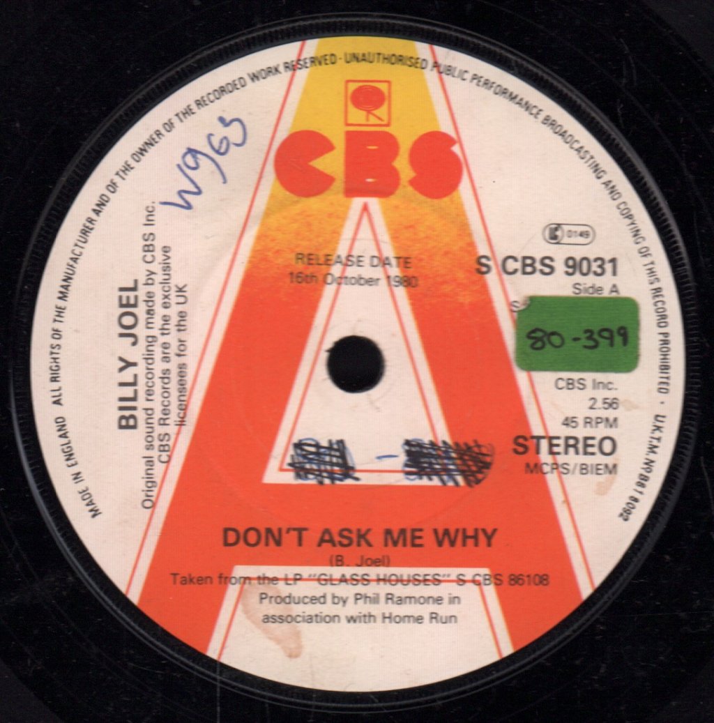 Billy Joel - Don't Ask Me Why - 7 Inch