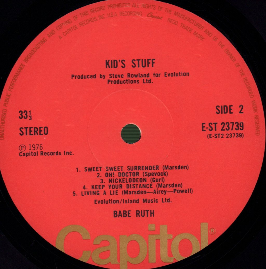 Babe Ruth - Kid's Stuff - Lp