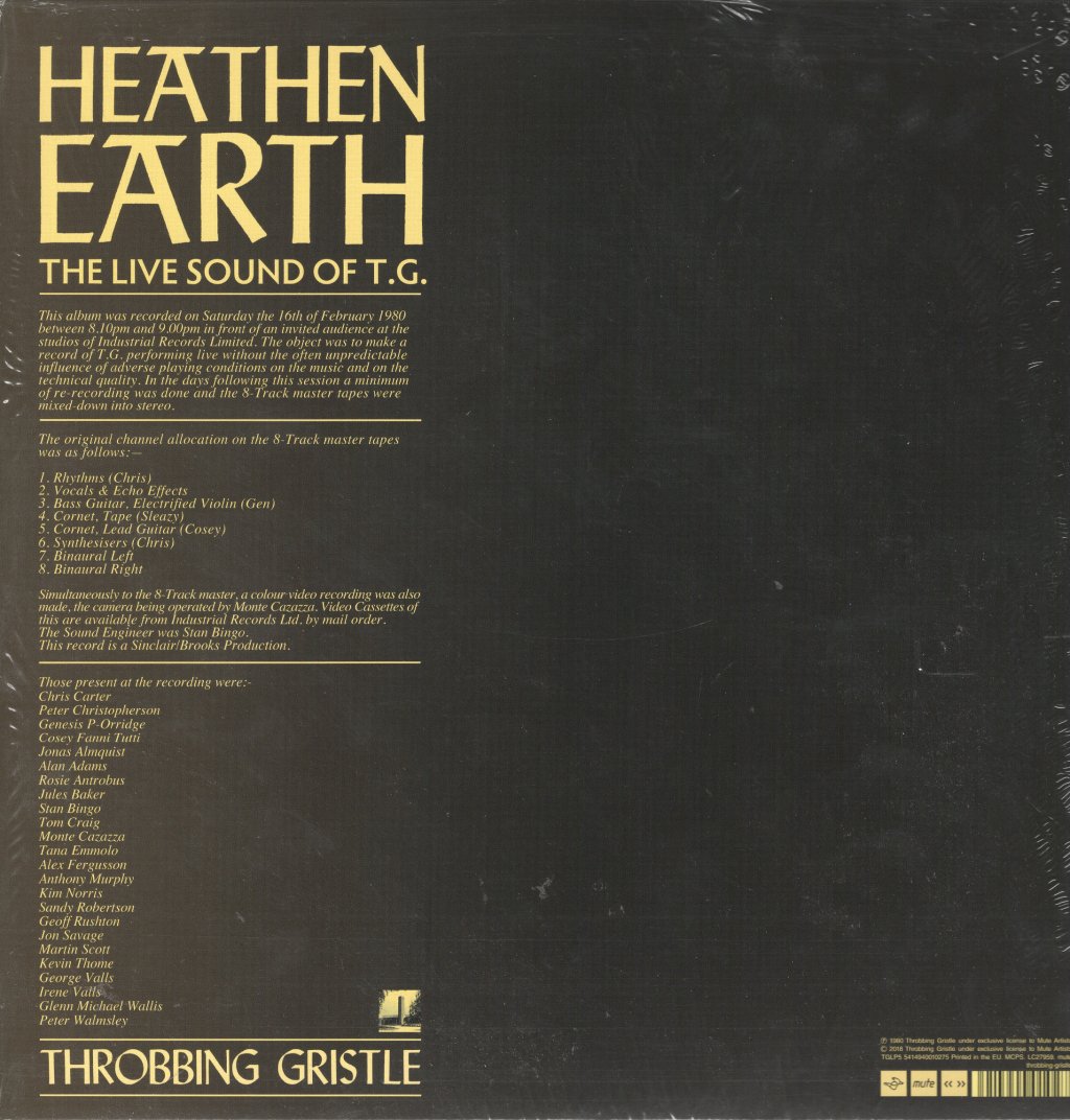 Throbbing Gristle - Heathen Earth - Lp