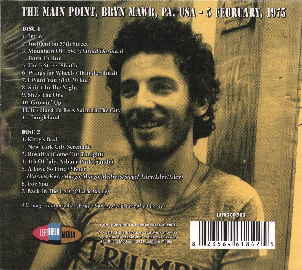 Bruce Springsteen & The E-Street Band - Live At The Main Point, 1975 - Double Cd