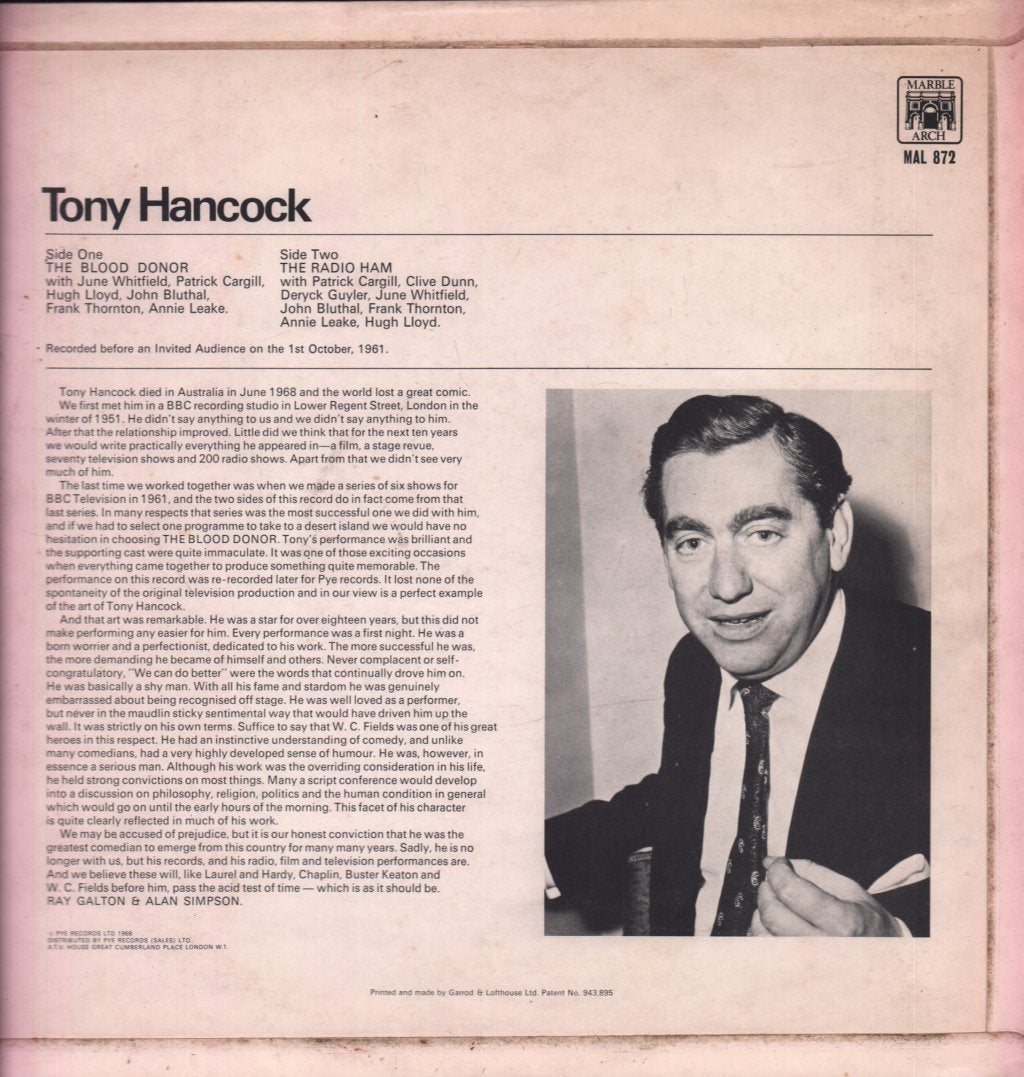 Tony Hancock - Blood Donor / The Radio Ham - Lp