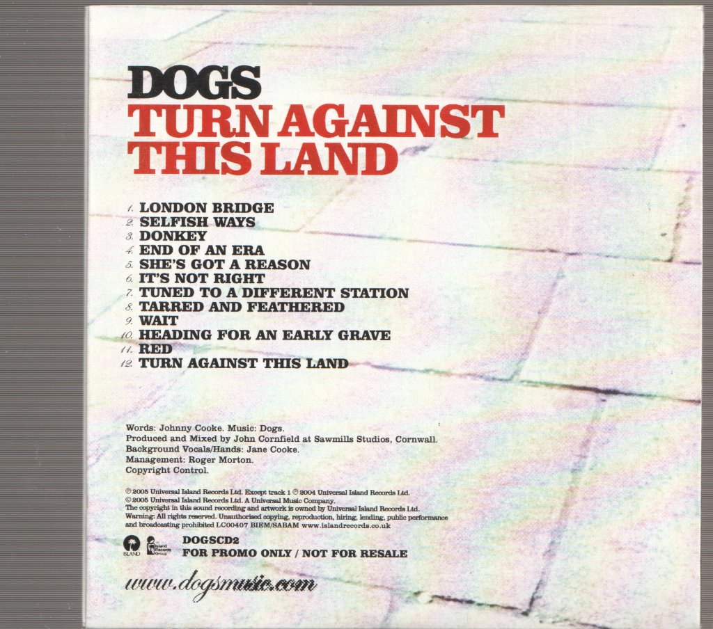 Dogs (Indie Group) - Turn Against This Land - Cd