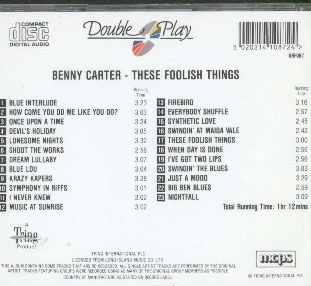 Benny Carter - These Foolish Things - Cd