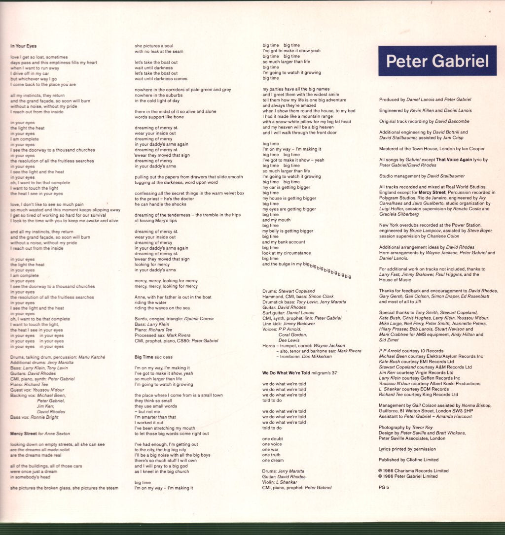 Peter Gabriel - So - Lp