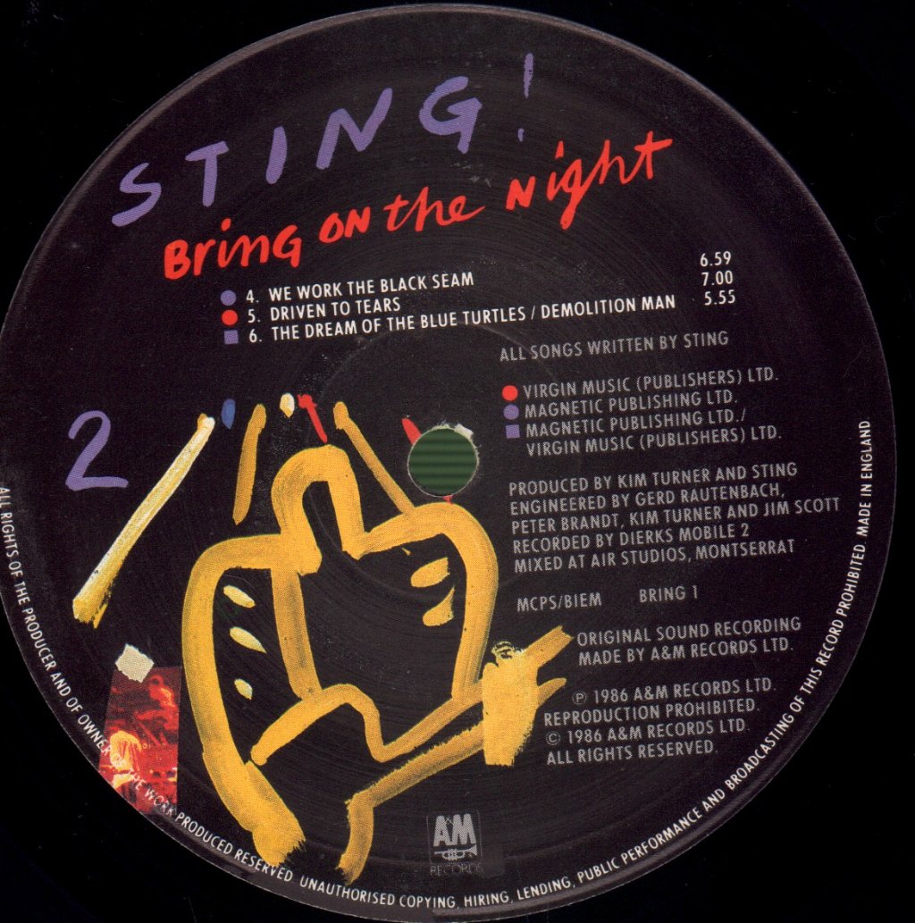 Sting - Bring On The Night - Double Lp